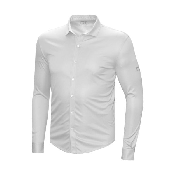 Cutter & Buck Oxford Pique Long Sleeve Woven Men Shirt